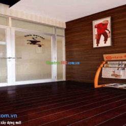 Trang trí background bằng gỗ trang trí thay thế tường gạch