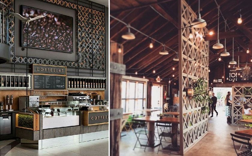 vách ngăn CNC trang trí cho quán cafe