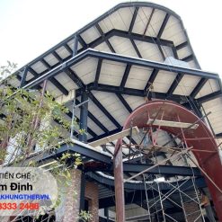 Quán Cafe CANA Nam Định - Bê tông khí và nhà khung thép ứng dụng mô hình quán Cafe