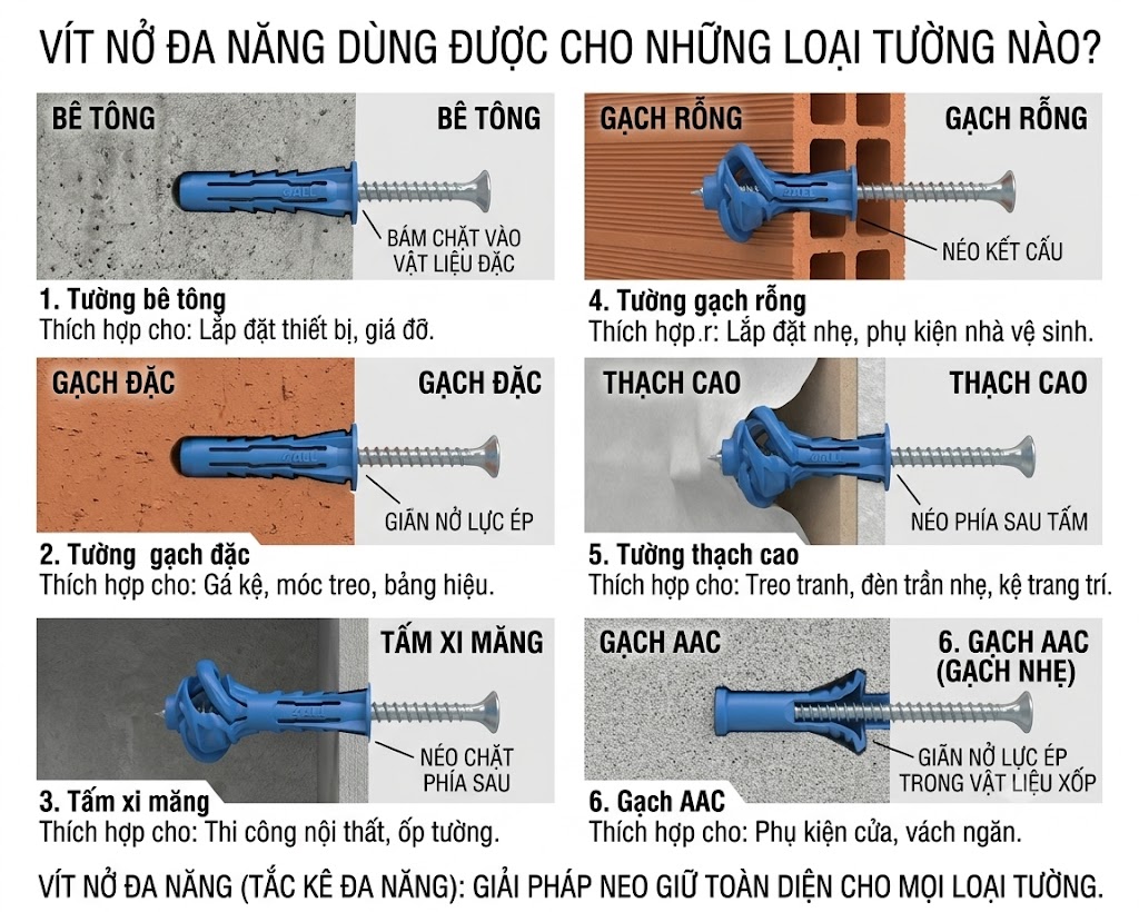 Vít nở đa năng là gì? Giải pháp cố định chắc chắn cho mọi loại tường 2026 1 ade561d7 1783 4d42 9d02 15e783f635c1